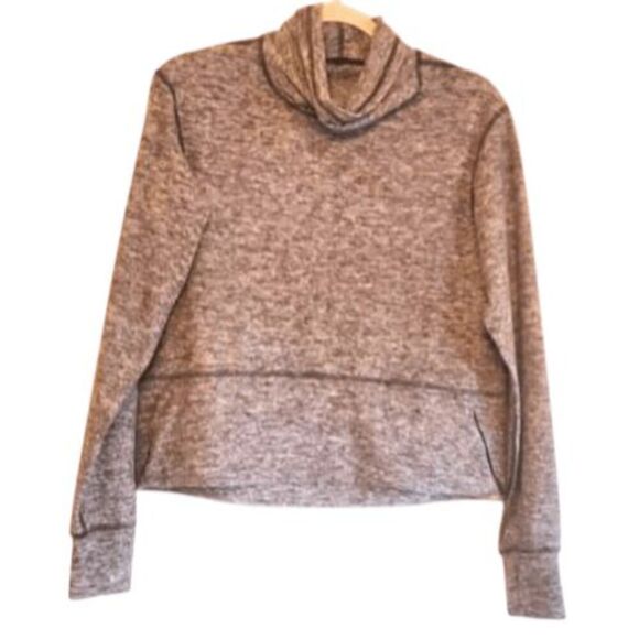 LULULEMON ATHLETICA Ready To Rulu Fleece Pullover In Heathered Black Size 4 - Picture 3 of 3